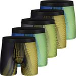 CONKEND Mens Boxer Briefs Sport Underwear No Ride-up 6’’Quick Dry Athletic Mesh Performance Boxer Briefs with Fly for Men Pack L