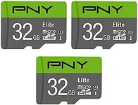 PNY 32GB Elite Class 10 U1 microSDHC Flash Memory Card 3-Pack - 100MB/s, Class 10, U1, Full HD, UHS-I, Micro SD