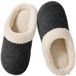 Wishcotton Women's Fur Fleece Slippers with Cozy Memory Foam, Ladies Warm Comfy Indoor Outdoor House Shoess, Black, 6-7 UK