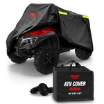 Badass Moto Gear ATV Cover, Heavy Duty Industrial Grade Engineered For All Weather Protection, Waterproof, Night Reflective, Zipper Tank Access From Outside, Storage Bag, Trailer Safe, MEDIUM 85 ' Long