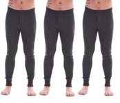 Keanu Mens Thermal Bottoms - Pack of 3 - Winter Warm Brushed Underwear Long Johns Baselayer - Sizes S M L XL 2XL (Charcoal, Medium)