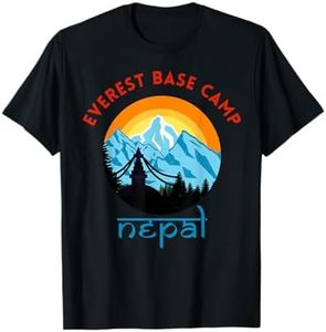 Mount Everest Base Camp Nepal Mountain Hiker Nepali Script T-Shirt