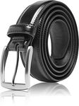 Genuine Leather Dress Belts For Men - Mens Belt For Suits, Jeans, Uniform Black Belt - Designed in the USA