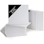 Belle Vous 24 Pack Blank Canvas - 15 x 15cm (6 x 6 inches) - Pre Stretched Canvas Panel Boards - Suitable for Acrylic and Oil Painting Also for Sketching and Drawing