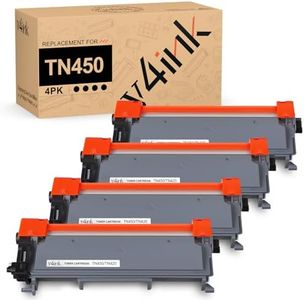 v4ink Compatible Toner Cartridge Replacement for Brother TN450 TN420 Black Toner Cartridge High Yield to use for HL-2240d HL-2270dw HL-2280dw MFC-7360n MFC-7860dw IntelliFax 2840 2940 Printer 4 Pack
