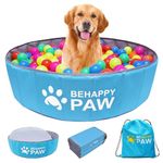 Be Happy Paw Dog Ball Pit 47inch Large Foldable Ball Pit for Cats and Dogs with a Capacity of Over 800 Balls- Ball Pit for Pet Interactive Playtime Toy for Active Pets, (Balls Not Included)