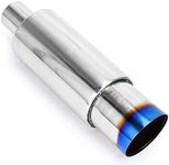 PTNHZ Stainless Steel 2" Inlet 3.5" Outlet Burnt Tip Exhaust Muffler Universal 14.1" Length