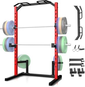 OPPSDECOR Power Cage, Multi-Function Power Rack with Adjustable Cable Pulley System, Squat Rack with Pull-up Bar, J-Hooks, More Training Attachment for Home Gym