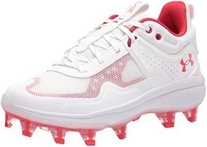 Under Armour Women's Glyde MT TPU Softball Shoe, White (103)/White, 5.5