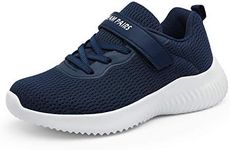 DREAM PAIRS Boys Girls Shoes Kids EZ-Ons Breathable Tennis Running Athletic Sport Sneakers,Size 4 Big Kid,Krider-1-dark/Blue,KRIDER-1