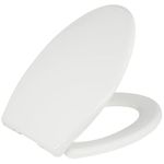 Slow Close Toilet Seat BR501-00 White Elongated, Stain-Resistant and Easy to Keep Clean, Heavy Duty Fits All Toilet Brands, Executive Series by Bath Royale