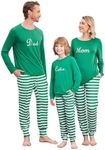 Ekouaer Matching Family Pajamas Set Striped Christmas Pajamas Sleepwear Dad Mom PJs Green Stripes6 Years