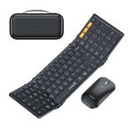 ProtoArc Foldable Keyboard and Mouse, XKM01 Folding Bluetooth Keyboard Mouse Combo for Business and Travel, 2.4G+Dual Bluetooth Full-Size Portable Keyboard for Laptop iPad Tablets (Black)