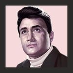 AGRADA - Framed Dev Anand The Bollywood Hero in Home Decorative Gift Item Digital Reprint Painting (13 inch x 13 inch)