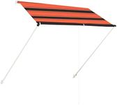 vidaXL Retractable Awning 200cm - Manually-Operated Outdoor Sun Shade/Canopy, Orange/Brown, UV and Water Resistant, Adjustable