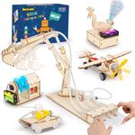 STEM Kits 5 Set Science Kits for Kids Age 8-12 12-14 STEM Toys for Boys Age 6-8 8-12 3D Wooden Puzzles Crafts Building Toys Model Engineering Kit 6 7 8 9 10 11 12 Year Old Boy Birthday Gifts