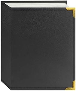 Pioneer Photo Albums 100 Pocket Gray Sewn Leatherette Cover with Brass Corner Accents Photo Album for Prints, 4 by 6-Inch
