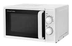 Russell Hobbs 17L Small Microwave White Manual Textures 700W with 5 Power Levels & 30 min Timer, Defrost Function & Easy Clean, RHM1725