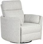 Parker Living Contemporary Fabric Quartz Power Swivel Glider Recliner with USB Charger, 240-Degree Swivel, in White/Fossil Finish