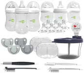 Avima Newborn Baby Bottle Starter Set. Anti-Colic Wide Neck Bottles with Slow and Medium Flow Nipples. 22 Piece Set
