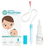 Frida Baby Nasal Aspirator NoseFrida the Snotsucker with 10 Extra Hygiene Filters and All-Natural Saline Nasal Spray