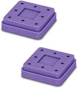 AmeriCan Goods 2 Pcs Dental Bur Block Silicone Square Magnetic Autoclavable 8 Capacity for Dental Lab Burs Holder Block (Purple)