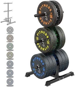 HANDBODE 2-Inch 440 LB Olympic Barbell Set with Weight Plate Rack