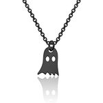 BNQL Tiny Cute Ghost Necklace Halloween Funny Jewelry, Stainless Steel, metal