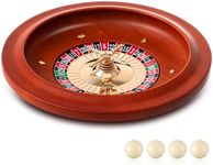 Lunmon Wooden Roulette Wheel, 11 Inch Solid Wood Casino Roulette Wheels with 4 Roulette Balls for Adults, Casino Grade Precision Bearings Smooth Rotating for Home Game Night Party