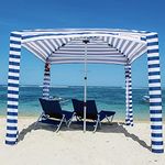 CoolCabanas Beach Cool Cabana Canopy Sun Shade Shelter Tent - 8' x 8' or 6'6" x 6'6", Easy to Setup, Folds to just 3'5", Perfect for Family Beach and Backyard, UPF 50+, The Original and The Best