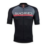 Sundried Mens Short Sleeve Cycling Jersey Road Bike Cycling Top Mountain Bike Shirt (Black, M)