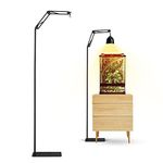 Reptile Heat Lamp Stand with Base Extra Tall, Adjustable Height and Width Floor Light Holder Bracket, Basking Lamp Support for Animal Tortoise Table Glass Tank Terrarium Vivarium Cages 72 inch