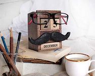 storeindya Pen Pencil Stand Holder - Spectacle Eyeglass Holder Stand Multi Organizer Calendar Wooden Display Stand Mustache Handcrafted Design