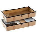 storageLAB Under Bed Storage Containers, Closet Organizers and Storage Bins, 2 Pack Underbed Clothes Storage Organizer with Sturdy Handles for use Under the Bed, End of Bed, Bed Accessories, Comforter