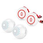 SINGCALL Caregiver Pager Wireless SOS Call Button Nurse Alert System Help Button for Home Elderly Patient Seniors Disabled Personal Attention Pager 2 Waterproof Transmitters 2 Plugin Receiver