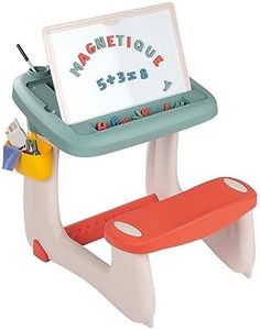 Smoby - Activity Super Banco Scuola, 7600420107, +3 Anni, Lavagna bifacciale, vano portaoggetti, Tanti Accessori Inclusi