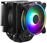 Cooler Master Hyper 622 Halo CPU Air Cooler - Aluminium Finish, 6 Compact Continuous Direct Contact Heat Pipes, Dual Tower Heat Sink, Dual Halo2 Fans, ARGB Auto Detect, LGA1700 & AM5 Brackets - Black