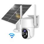 Solar Security Cameras Wireless Outdoor, WiFi Cameras for Home Security Outside, 360 Surveillance Camera with Solar Panel Battery, Color Night Vision, 2-Way Talk, PIR Motion Detection, Cloud Storage