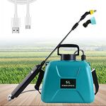 HASTHIP® Electric Agriculture Sprayer with 5L Watering Can & 3m Pipe & 2 Nozzles, USB Rechargeable Sprayer Pump, Portable Sprayer with Telescopic Wand for Gardening for Greenhouse Planting Bush Flower