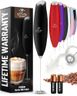 Zulay Kitchen Milk Frother Handheld Electric Whisk – Frother Wand with 2 Duracell Batteries, Durable Drink Mixer, Coffee Frother, Hand Blender, Frother for Protein Powder, Matcha & More - Black