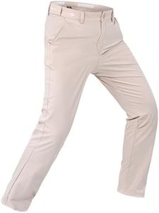 Rapoo Golf Pants Men Clasic Casual Work Stretch Elastic Waist Relaxed Slim Fit Mens Dress Pants 34" Quick Dry Lightweight Waterproof Slacks Business Trousers Khaki,28Wx34L