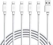 iPhone Charger,Atill Lightning Cable 5Pack 6FT iPhone Charging Cable Cord Compatible with iPhone X 8 8Plus 7 7Plus 6s 6sPlus 6 6Plus SE 5 5s 5c iPad iPod & More (White)