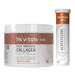 HealthKart hk vitals Marine Collagen Supplement (Orange, 100g) & Glutathione Effervescent (Watermelon, 15 Tablets) | Combo Pack