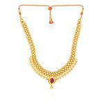 Malabar Gold & Diamonds Gold Necklace for Women 22k | Traditional Gold Thushi necklace 22kt | 22 kt (916) BIS Hallmark Gold Tushi for Birthday, Anniversary, Diwali & Festival Gift