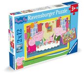 Ravensburger Children's Puzzle, 12004018, Party Time, 2 x 24 Pieces, Peppa Pig Puzzle for Children from 4 Years, Peppa Pig Gifts