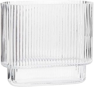 yanwe1 Clear Glass Vase, Flower Vase for Centerpieces, Ribbed Vase, Modern Vase, Fluted Glass Vase, Decorative Vase for Living Room, Dining Table, Entryway, Mantle, Shelf, Wedding, Office, 7.1 Inches