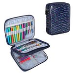 Teamoy Organizer Case for Interchangeable Circular Knitting Needles, Crochet hooks and Knitting Accessories, Keep All in Place and Easy to Carry, Colorful Dots (No Accessories Included)