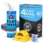 Car Clay Bars Auto Detailing and Clay Luber Synthetic Lubricant Kit, 4 Clay Bars, Clay bar Lubricant Tablets 10 Pack(1pc=16 fl oz), Spray Bottle and Microfiber Towel for Car Detailing Cleaning