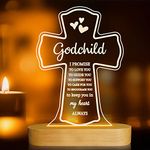 Baptism Gift for Kids, Lampeez Cross Wooden Night Light Novelty Illusion Lamp for Kids, Kids Decoration Lamp USB Power Bedroom Decor Xmas Holiday Christening Dedication Gift for Boy Girl