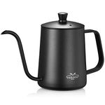 MERMOO YILAN Gooseneck Kettle Stovetop Pour Over Coffee Kettle 21oz Camping Coffee Maker Pot Long Narrow Coffee Drip Kettle (Black)